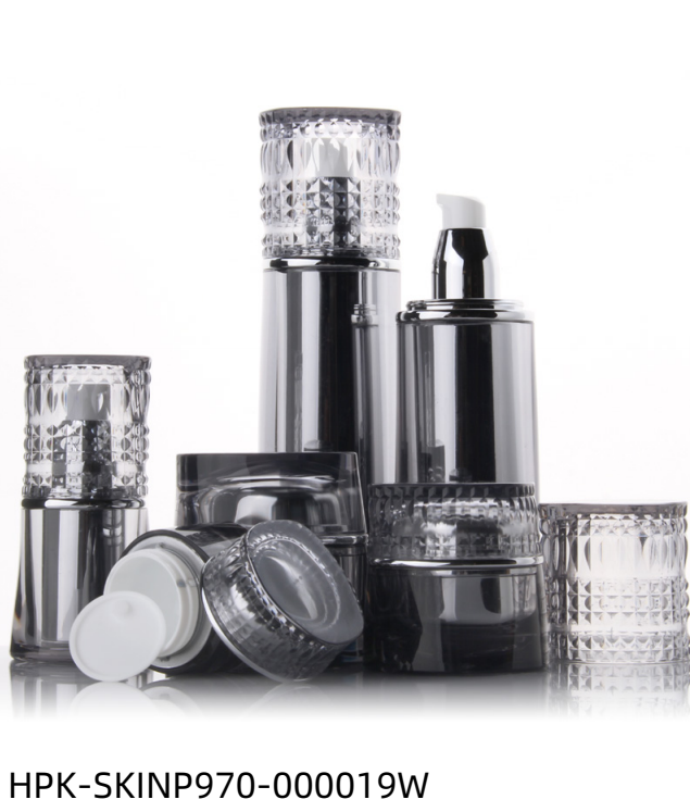 Luxury Gunmental Gray Plastic Lotion Bottle & Spray Bottle & Cream Jar